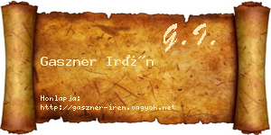 Gaszner Irén névjegykártya
